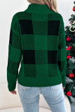 Checkered Lantern Long Sleeved High Necked Sweater