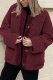 Lamb Wool Long Sleeved Cardigan Jacket