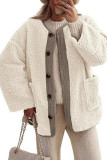 Lamb Wool Long Sleeved Cardigan Jacket