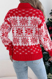 Christmas Snowflake Print High Neck Sweater