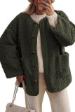 Lamb Wool Long Sleeved Cardigan Jacket