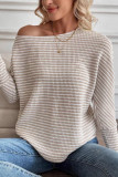 Poluoge Off Shoulder Casual Knitted Sweatshirt