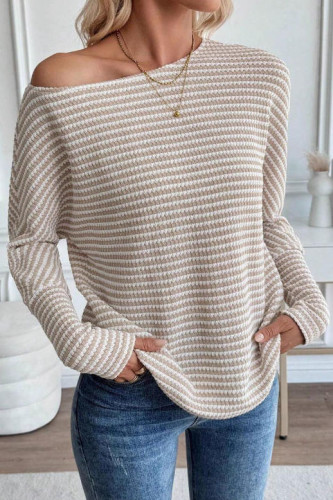 Poluoge Off Shoulder Casual Knitted Sweatshirt