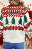 Christmas Print Round Neck Long Sleeve Sweater