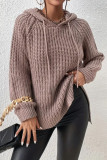 Solid Color Long Sleeved Hooded Sweatshirt Sweater