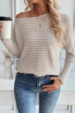 Poluoge Off Shoulder Casual Knitted Sweatshirt