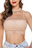 Solid Color Lace Camisole Strapless Vest