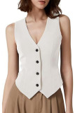 V-neck Sleeveless Button Up Cardigan Vest