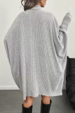 High Neck Bat Long Sleeved Dress