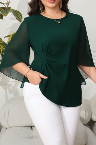 Large Size Petal Short Sleeved Chiffon T-shirt