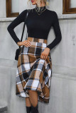 Irregular Checkered Printed Skirt