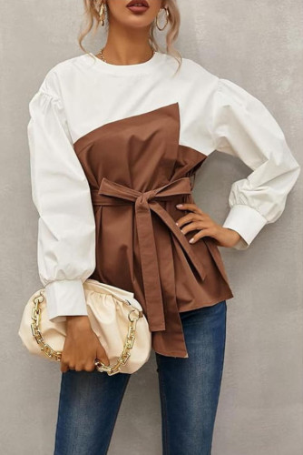 Irregular Long Sleeved Bubble Sleeve Shirt