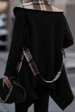 Plaid Lapel and Waist Cinching Woolen Coat