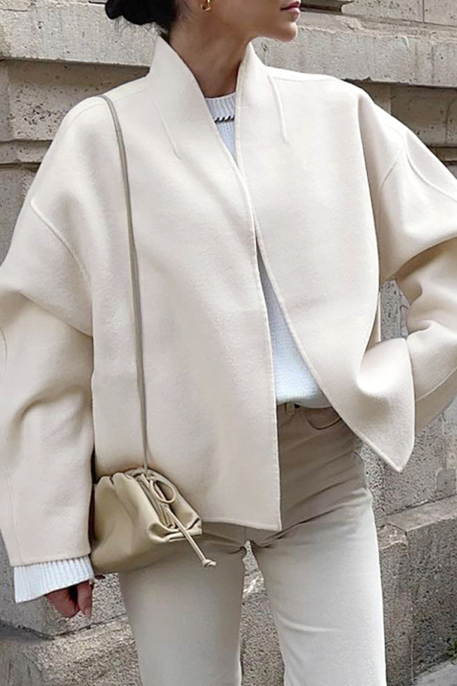 Solid Color Long Sleeved Cardigan Jacket