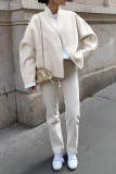 Solid Color Long Sleeved Cardigan Jacket