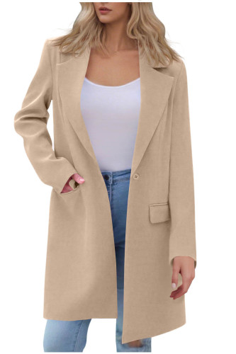 Solid Color Long Sleeved Suit Windbreaker Jacket