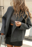Solid Color Long Sleeved Woolen Jacket