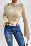 Solid Color Horn Long Sleeved T-shirt