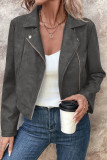 Deer Skin Velvet Long Sleeved Zipper Jacket