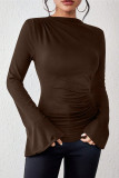 Solid Color Horn Long Sleeved T-shirt