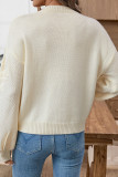 Daisy 3D Embroidered Round Neck Sweater