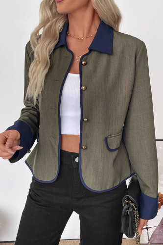 Retro Contrasting Button Cardigan Jacket