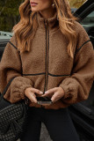 Lamb Wool Long Sleeved Zipper Cardigan Jacket