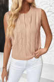 Solid Color Sleeveless Round Neck Vest