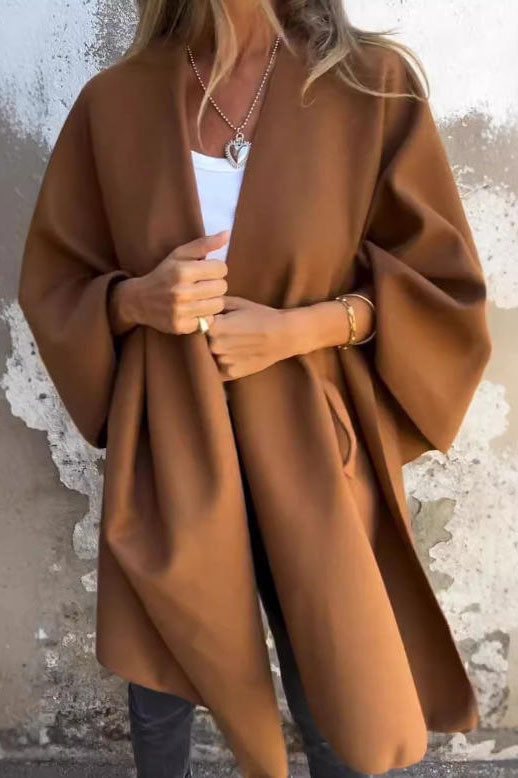 Large Size Long Sleeved Waist Cinching Cloak