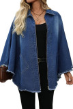Large Size Bat Long Sleeved Denim Jacket