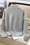 High Neck Long Sleeved Loose Sweater