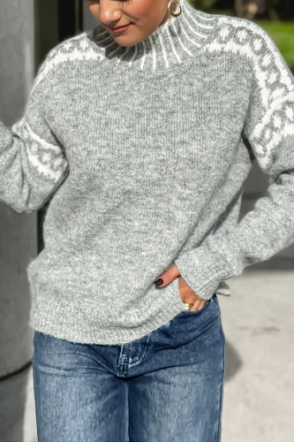 High Neck Long Sleeved Loose Sweater