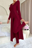 Split Long Sleeved Pants Two-piece Set