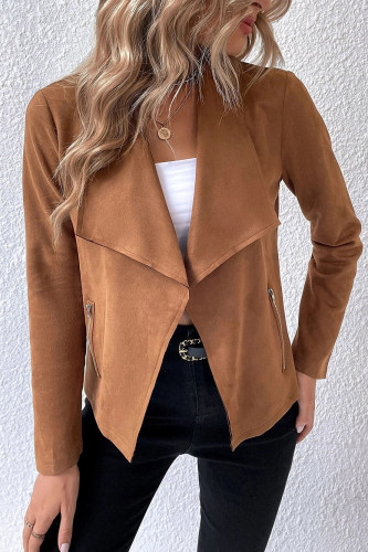 Lapel Long Sleeved Cardigan Suit Jacket