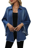Large Size Bat Long Sleeved Denim Jacket