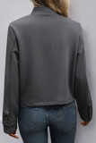 Stand-up Collar Long-sleeved Solid Jacket