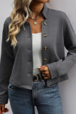 Stand-up Collar Long-sleeved Solid Jacket
