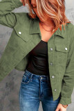 Solid Color Lapel Long Sleeved Fleece Warm Jacket