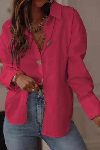 Love Button Long Sleeved Lapel Shirt