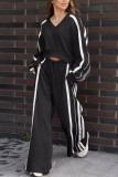V-neck Long Sleeve Sweatshirt Pants Two-piece Set