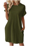 Milk Silk Striped Short Sleeved Large Size Dress