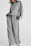 Solid Color Long Sleeved Sweatshirt Pants Two-piece Set