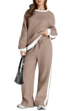 Solid Color Long Sleeved Sweatshirt Pants Two-piece Set