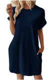 Milk Silk Striped Short Sleeved Large Size Dress