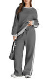Solid Color Long Sleeved Sweatshirt Pants Two-piece Set