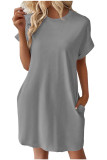 Milk Silk Striped Short Sleeved Large Size Dress