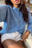 Colorful Polka Dot Long Sleeved Knitted Cardigan