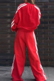 V-neck Long Sleeve Sweatshirt Pants Two-piece Set