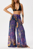 High Waisted Chiffon Casual Pants