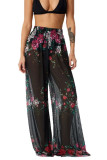 High Waisted Chiffon Casual Pants